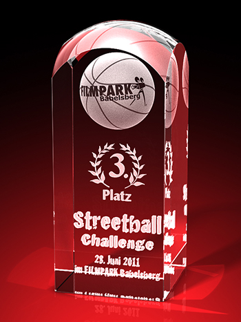 Glasfoto, 2d, 3d, glasbild, Pokal, Auszeichnung, Streetball, GLASFOTO.COM